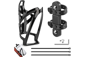 HXUING Porte-Bouteille de Vélo, Porte-Gobelet de Vélo Porte Bidon Velo avec Base de Montage pour Cage, Léger Résistant, pour VTT et Velo de Route (Noir 1)