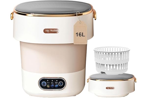 Portable Mini Washing Machine 2kg– Foldable Laundry Machine with 3 Cleaning Modes for Travel, Dorms, Camping & Baby Clothes D