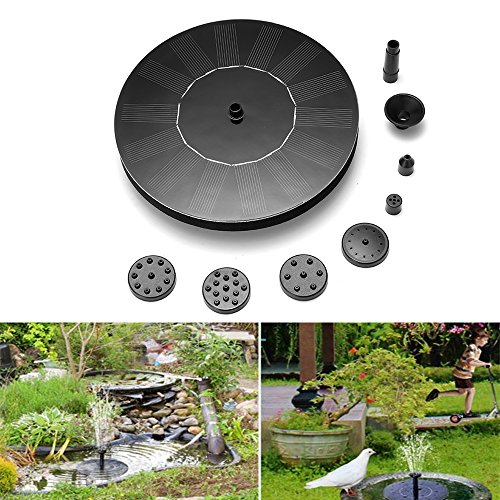 Preisvergleich Produktbild Houkiper Solar Birdbath Fountain Sonnenkollektor Powered Schwimmende Wasserpumpe Teich Pool Aquarium Brunnen 190L / H