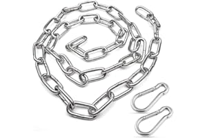 FEELAVA 1 Meter Stainless Steel Hanging Chair Chain with Two Carabiners,Hanging Kits Hammock Chair Punching Bags Pilates Heavy Duty Indoor Outdoor Hardware Accessories