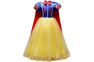 Lito Angels Deguisement Robe Princesse Blanche Neige Costume Somptueux avec Cape pour Fille Enfant 12 mois à 12 ans, Halloween Anniversaire Fete Carnaval
