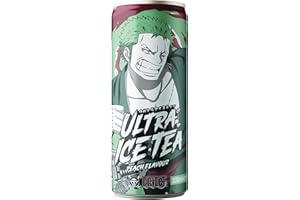 ‎ULTRA ICE TEA ULTRA ICE TEA Bio Eistee – Veganes Getränk aus schwartee Extrakt mit dem One Piece Charakter Zoro – Erfrischender Pfirsich-Geschmack – 1 x 330 ml