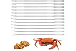 Ropniik 12pcs en Acier Inoxydable pour Fruits de mer, Fourchettes de Fruits de mer, Outils à Fruits de mer Kit pour Les Crabes, Les Noix, Les Crustacés, Les Fruits de mer