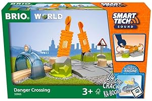 BRIO World - Attraversamenti Pericolosi, Smart Tech Sound, Accessorio Pista Trenino, Set Costruzioni in Legno, Compatibile con Tutti i Prodotti BRIO, Giocattolo per Bambini 3+ Anni