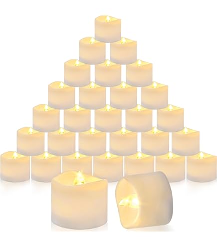 Lot De 24 Bougies Chauffe-plat LED Réalistes à Piles Sans