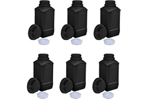 Lxoraziy 6 Pezzi 250 ml Bottiglie a Bocca Larga con Tappi a Vite, Bottigliette di Plastica HDPE, Flacone per Sostanze Chimiche, Contenitore da Laboratorio, per Contenitore da Laboratorio(Nero)