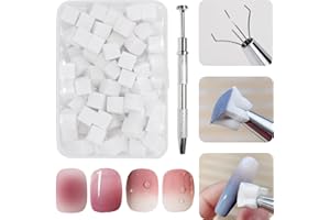 HZHSSG 100 Pcs Esponjas para Uñas Ombre con Pinza de Metal, Pinceles para Uñas Ombre, Esponja Cepillo Uñas, Esponja Pinceles, Utilizado para Crear una Variedad de Patrones de Arte de Uñas Gradientes