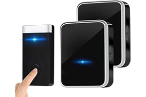 URESMAT [Pas Besoin de Piles]Sonnette Sans Fil Exterieur Etanche, Carillon Sans Fil avec Récepteur Enfichables, 45 Mélodies au 4 Niveau de Volume pour Maison, Bureau, l'hôtel