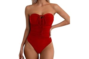 HEONSATI Costume Nuoto Donna Intero Costume Intero Scollo a V Push Up Costumi Interi Contenitivo Pancia Sportivo Curvy Monokini Mare Imbottito Spiaggia Taglie Forti Bikini Estivo Beachwear Modellante