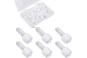 SAVITA 30 Piezas Adaptador de Jeringa, Macho Luer Lock 3/16 Inch Kit de Conector Luer Lock a Adaptador de Acoplador de Jeringa Adaptador Luer