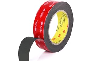 DRENKY 3M dwustronna taśma klejąca ekstra mocna, taśma montażowa VHB, wodoszczelna taśma klejąca, odporna na wysokie temperatury, czarna taśma piankowa, długość 3 m, szerokość 25 mm, do dekoracji samochodu i domu