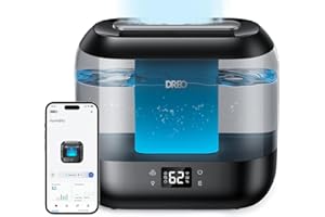 Dreo Humidificador inteligentes para dormitorio, humidificador de vapor frío de 4 litros con difusor de aceite y luz nocturna, 32 horas de autonomía, humidificadorsilenciosos para el hogar, la oficina