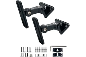 Howonder HD-15 Universal Lautsprecher Wandhalterung，für kleine Lautsprecher,Säulenlautsprecherhalterungen, halten bis zu 15 lbs (2 Packungen schwarz)