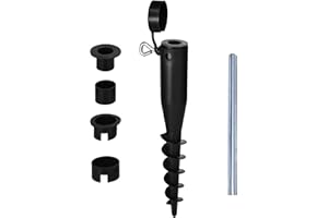 Laundry Mate Washing Line Spike Includes Closure Cap Heavy Duty Rotary Airer Washing Line Ground Spike Fits 25/30/35/40/45mm Poles Durable & Secure (Black)