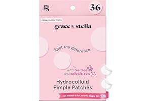 grace & stella Award Winning Spot Patches (Invisible, 36 Count) - Dermatologist Tested Hydrocolloid Pimple Patches - Absorbs Gunk & Flatten Breakouts - Acne & Blemish Treatment - Vegan & Cruelty Free