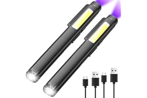 WholeFire Mini UV Blacklight Torch, 800 Lumens High Brightness LED Pen Torch with 365 Nano UV Black Light, 4 Modes with Cob Light, Magnet, Ideal for Camping, Work and Outdoor Maintenance