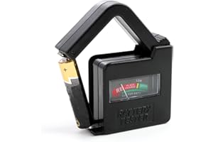 MEUKCEZ Comprobador de pilas, Medidor Pilas, Battery Tester, Probador de Batería Universal 54020 para AAA, AA, C, D, 9V, N y Células de Botón, Comprobador Portátil para Todo Tipo de Baterías Domésticas