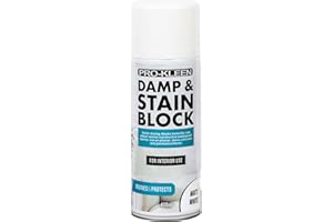 Pro-Kleen Damp & Stain Block Spray Paint Primer White Matt 400ml - Covers Damp, Mould, Grease, Nicotine & Rust Stains - for Walls & Ceilings - Leaves a Waterproof Barrier