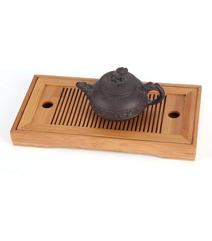 Bambus Teetablett Gongfu - 30cm Teetisch Mit Wasserauffangbox