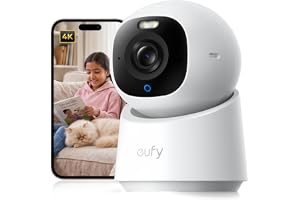 eufy Indoor Cam E30, Latest Generation, 4K UHD security camera,360 Pan-Tilt, Color Night Vision, Al Detection for Human/Pet/Audio/Crying, Human/Pet Auto Tracking, Works with Homekit
