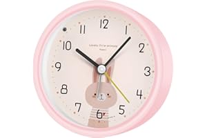 ‎SOCICO SOCICO Wecker Kinder für Mädchen Jungen Kinderwecker Ohne Ticken Stiller Kinder Wecker (Dark Pink)