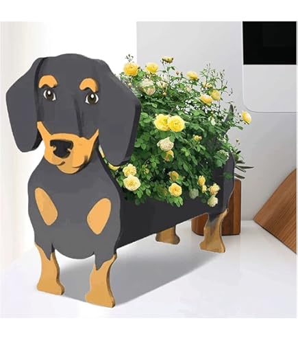 Dackel Blumentopf 21cm - Niedlicher Sukkulententopf Aus Harz