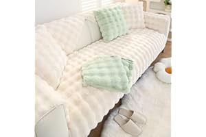 Hufu Kaninchen Plüsch Sofa Überzug L Form, Funny Fuzzy Sofabezug, Winter Sofa Cover Sofa Auflage, Antirutsch Super Weiche Couchüberzug Ecksofa U-Form 1 2 3 4 Sitzer