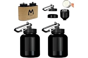 MaNeaz 2 Pièces 100Ml Mini Distributeur De Protéines En Poudre Récipient À Protéines Portable Et Entonnoir Pour Le Gymnase Pour Le Gymnase Avec Mousqueton Convient Aux Amateurs De Fitness