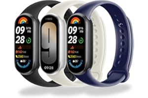 BABEJIA 2-10 Pack Bracelets Compatibles avec Xiaomi Smart Band 10/9/8, Bracelets Souples et Sportifs, avec Connecteur Métallique, Respirants, Ajustables, à Déclenchement Rapide