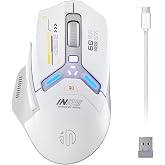 INPHIC Kablosuz Oyun Faresi, Ger&ccedil;ek &Uuml;&ccedil; Modlu Bluetooth/Tip-C Kablolu/2.4G Kablosuz Fare, Tamamen Programlanabilir, 10000 DPl,