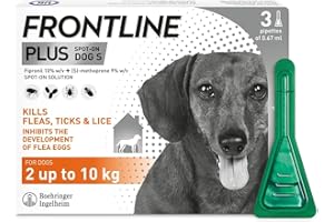 PET BAZAAR FRONTLINE Plus Flea & Tick Treatment for Small Dogs (2-10 kg) - 3 Pipettes, Flea And Tick Treatment For Dogs
