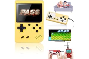HOIDOKLY TinyTendo - Tiny Tendo 400 Games, Tinytendo Handheld Games Console, Portable Retro Video Game Console with Game Controller, GameTendo 400 in 1 Game Console, Support 2 Players Play on TV (Yellow)