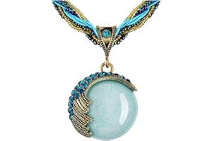 GAUEIOUR Bohemian Stone Pendant Necklace,Bohemian Turquoise Multi layered Rice Bead Necklace, Adjustable Alloy Jewelry Necklaces, Fashion Travel Commemorative Jewelry Gifts