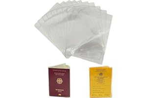 SSKHE 10 PZ Copertine per Passaporti Trasparenti, Passaporto, Carta di Vaccinazione Copertina per Carta, Copertina per Carta Trasparente
