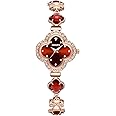 NIBOSI Women Watch Analog Clover Green Dial Wrist Watch for Ladies Luxury Diamond Stone Rose Gold Brass Strap Dress Watch Girl Jewelry Bracelet