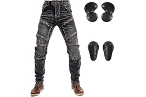 GEBIN Motorradhose Herren mit Protektoren, Motorrad Jeans Herren, Stretch-Slim-Fit Motorrad Jeans Biker Trousers