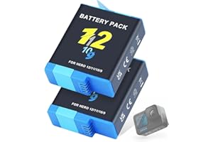 CITYORK Batteria di ricambio da 2000 mAh per GoPro Hero 12 Hero 11/10/9 nero, ricaricabile, set di batterie estreme, accessori per fotocamera sportiva, Lungo Tempo di Esecuzione, Super Lunga Vita