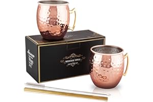 IRONABLE Moscow Mule - Juego de 2 tazas de cobre para cócteles