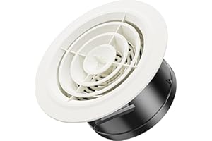 Hon&Guan 125mm Grille de Ventilation Ajustable Aération d'Air Ronde