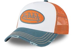 VON DUTCH Casquette Homme & Femme Ajustable, Casquette Baseball, Doux, Toutes les Saisons et Coupe décontractée, Blanc, Orange, Taille TU
