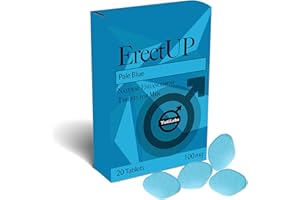 YUTI LABS YutiLabs - ErectUp Pale Blue 20 Tablets for Men, Natural Support for Enhanced Performance and Vitality. Strong Natural Blue Tablets. Works Within 30 Minutes. Saw Palmetto Berry, Tribulus, Ginseng.