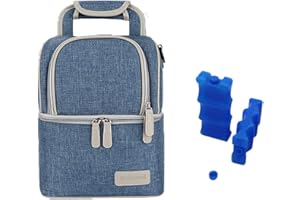 Rufun Insulated Bag for Breast Milk Lunch Cooler Warming Backpack Waterproof 2 Ice Packs Included