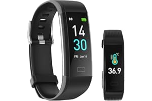 HOUAN Activity Tracker Fitness Trackers Smart Watch with Body Temperature Heart Rate Blood Pressure Monitor IP68 Waterproof with Sleep Monitor Calorie Step Counter for Women Men