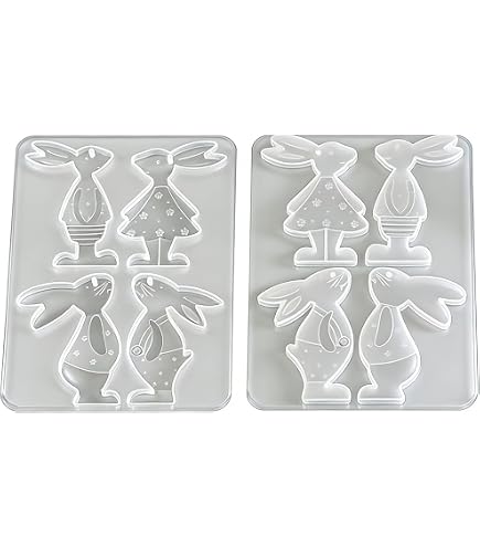 Stampi In Silicone Per Coniglietto Pasquale – 4 Cavità, Per Resina, Gesso, Candele, Portachiavi E Decorazioni Fai-da-te