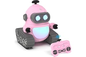 GILOBABY Robot Toys for Girls, Rechargeable Remote Control Robot Toy for Kids, Programmable RC Robots with LED Eyes, Flexible Head & Arms, Dance Moves, Music, Birthday Gifts for Girls Ages 3 4 5 6