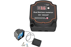 Heart Horse Spannungsgesteuertes Trennrelais 12V 140Amp,Split-Laderelais Manuelle/Automatische Modi VSR-Spannungsempfindliches Relais mit LED-Bildschirm,Spannungsanzeige für Auto,Wohnmobil,Boot