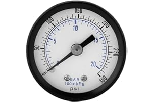 GOWENIC Jauge de test de pression Mini manomètre Pressure Pour carburant air huile liquide eau 0-20bar / 0-300psi 1/8 "BSPT filetage