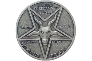 HARPIMER Pièce Lucifer Pentecostal, Pièce Satan, Collection en Alliage de Zinc argenté, Accessoire de Cosplay, Costume de Film, Cadeau d'accessoires