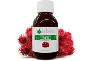 VOSHUILES.COM HUILES ESSENTIELLES & VEGETALES VOSHUILES - Huile Végétale de Graines de Ricin Neutre - Soin Naturel pour Cheveux - Peau et Ongles - Hydratation et Nutrition - Huile Végétale de Qualité - 100ml