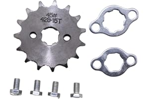 Trkimal Motorrad Ritzel vorne für 50cc 70cc 90cc 110cc 125cc 140cc 160cc Dirt Pit Bike, Mini Bike, TaoTao, Roketa, Coolster, Sunl, Lifan, Loncin, ATV, Quad, 4 Wheeler, Moped (428-15T, 17MM)